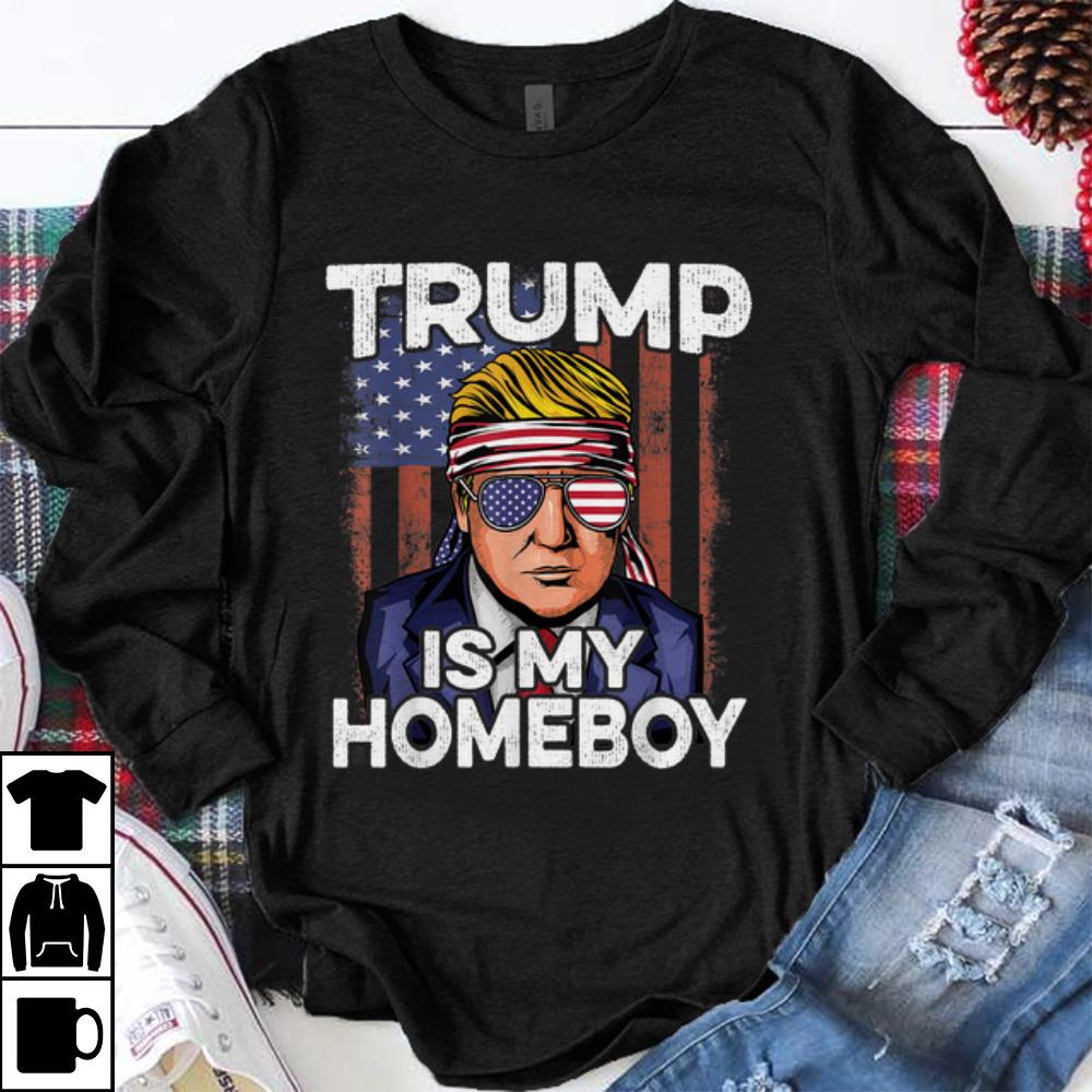 Premium trend Donald Trump Is My Homeboy Glasses Headband Usa Flag 4th Of July shirt