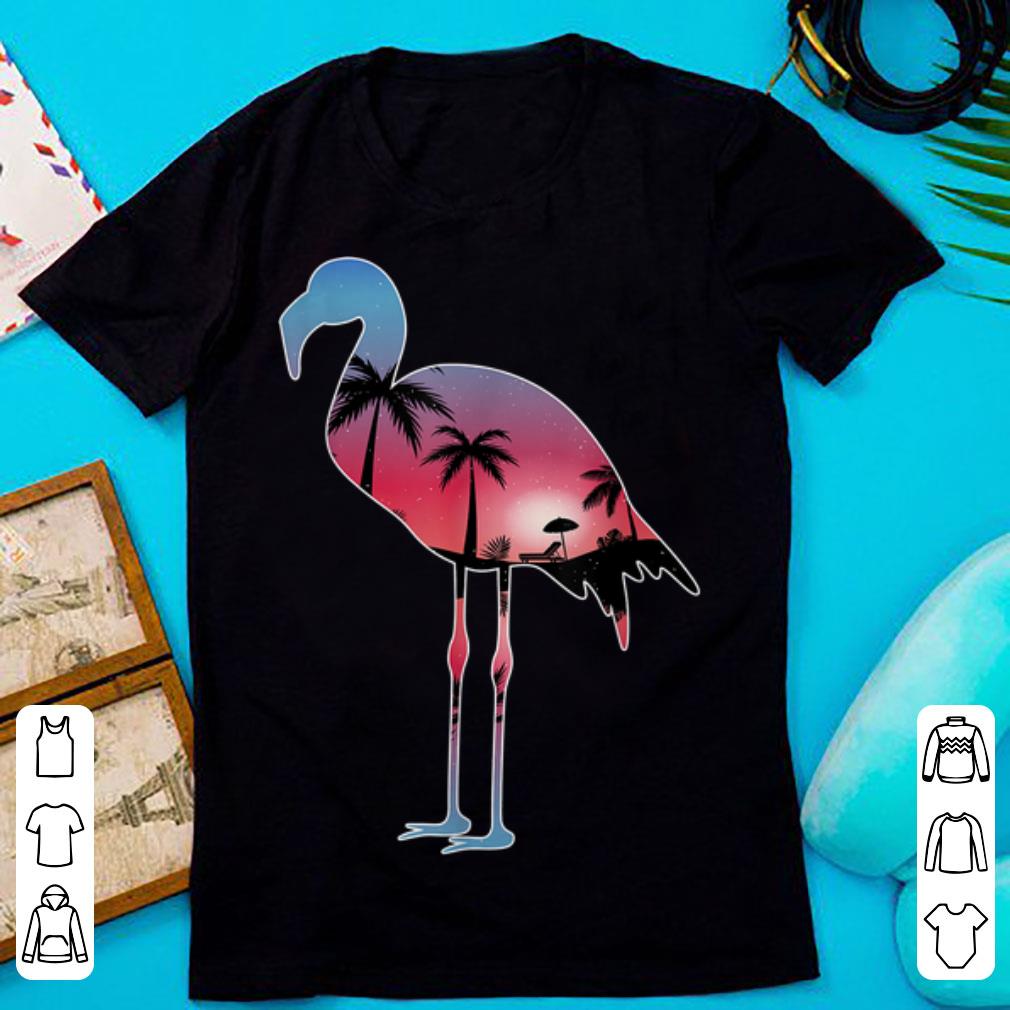 Pretty Flamingo Beautiful Sunset Beach Palm Tree Gifts shirt