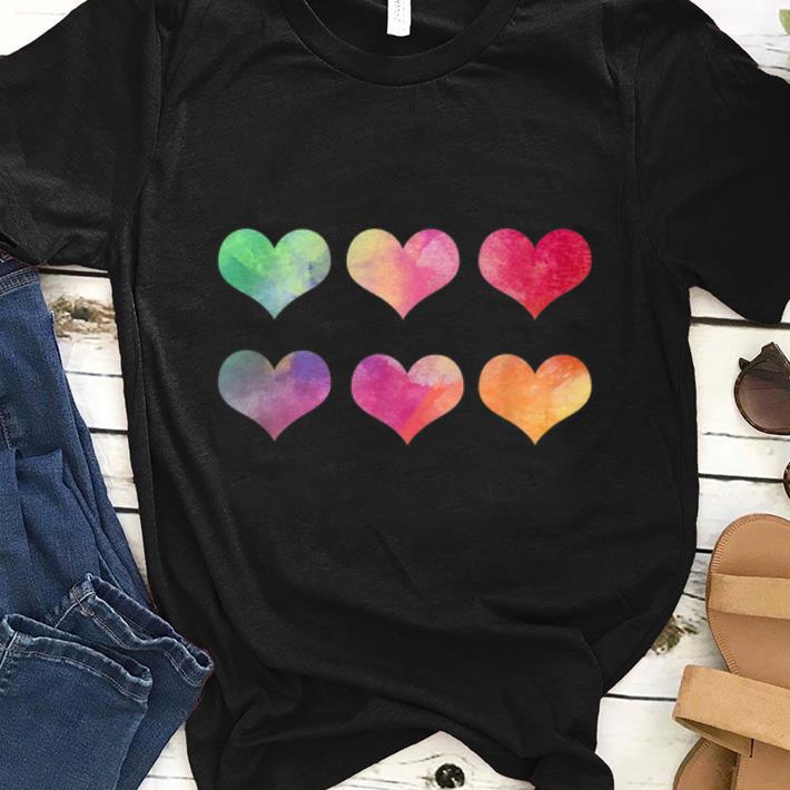 Pretty Watercolor Rainbow Hearts shirt