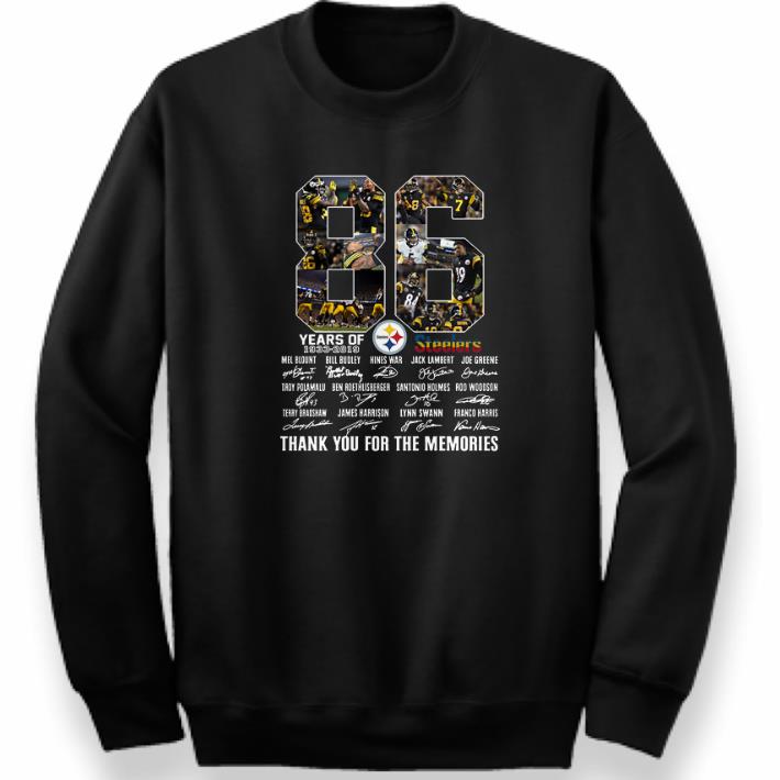 Top Pittsburgh Steelers 86th Anniversary 1933-2019 signatures shirt