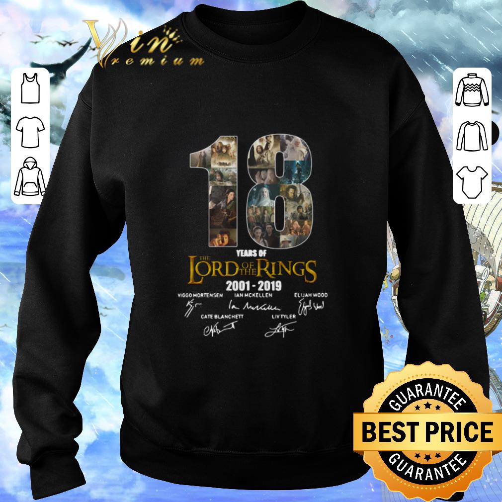 Awesome 18 Years Of The Lord Of The Rings 2001-2019 signatures shirt