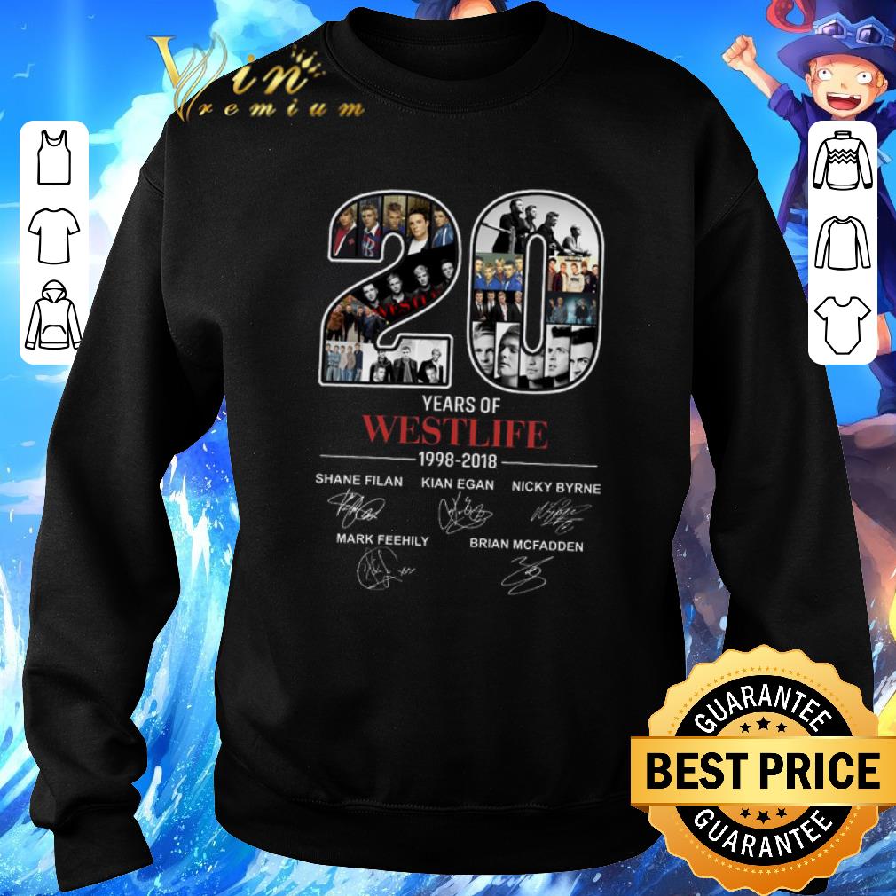 Awesome 20 years of Westlife 1998-2018 signatures shirt