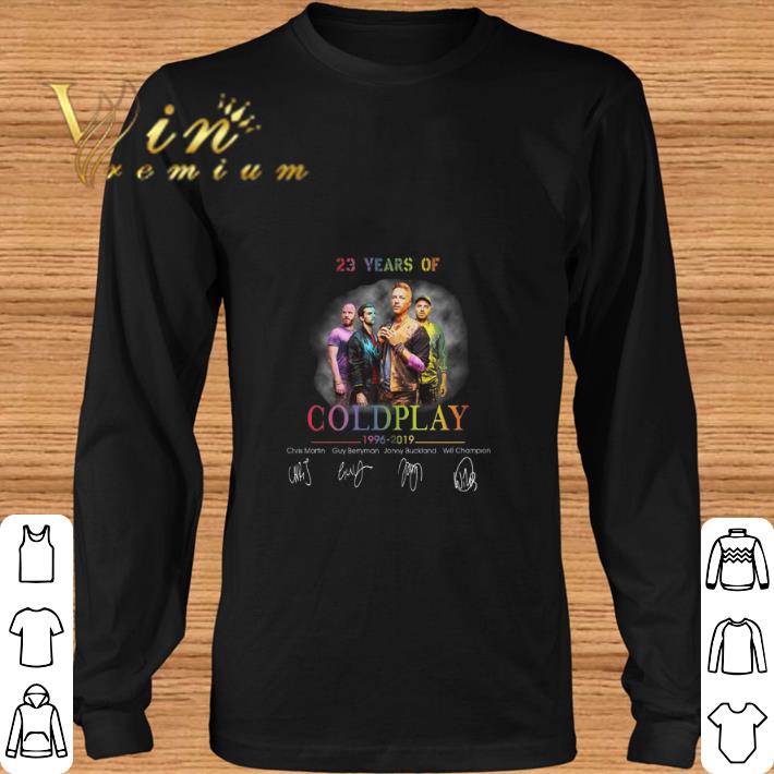Awesome 23 years of Coldplay 1996-2019 signatures shirt
