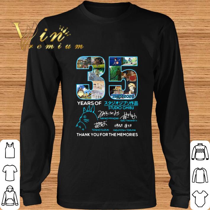 Awesome 35 Years Of Studio Ghibli 1985-2020 Thank You For The Memories shirt