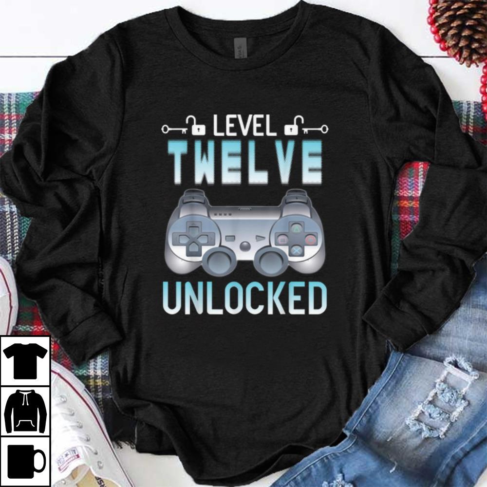 Awesome Birthday Gamer Boy Girl Level Twelve Unlocked Yrs Old shirt
