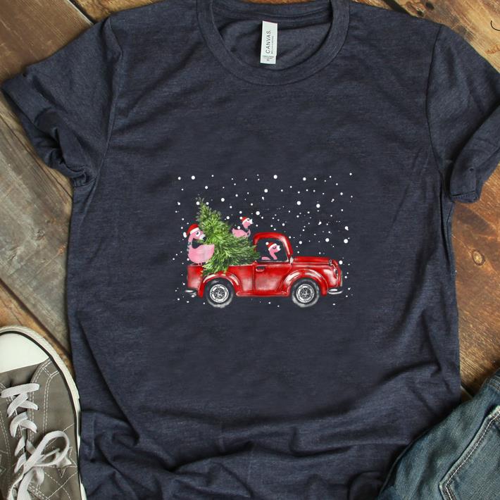 Awesome Flamingo Truck Christmas Tree shirt