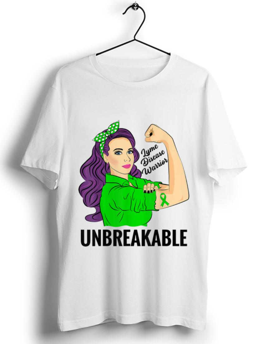 Awesome Green Lyme Disease Warrior Unbreakable Awareness shirt