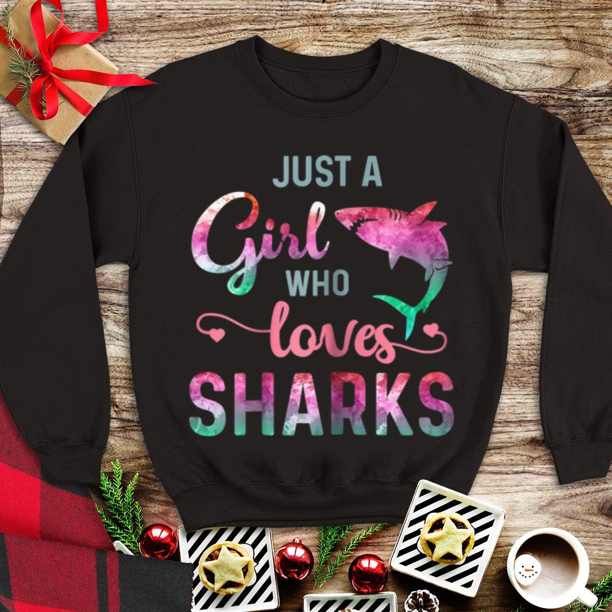 Awesome Just A Girl Who Loves Shark shirt