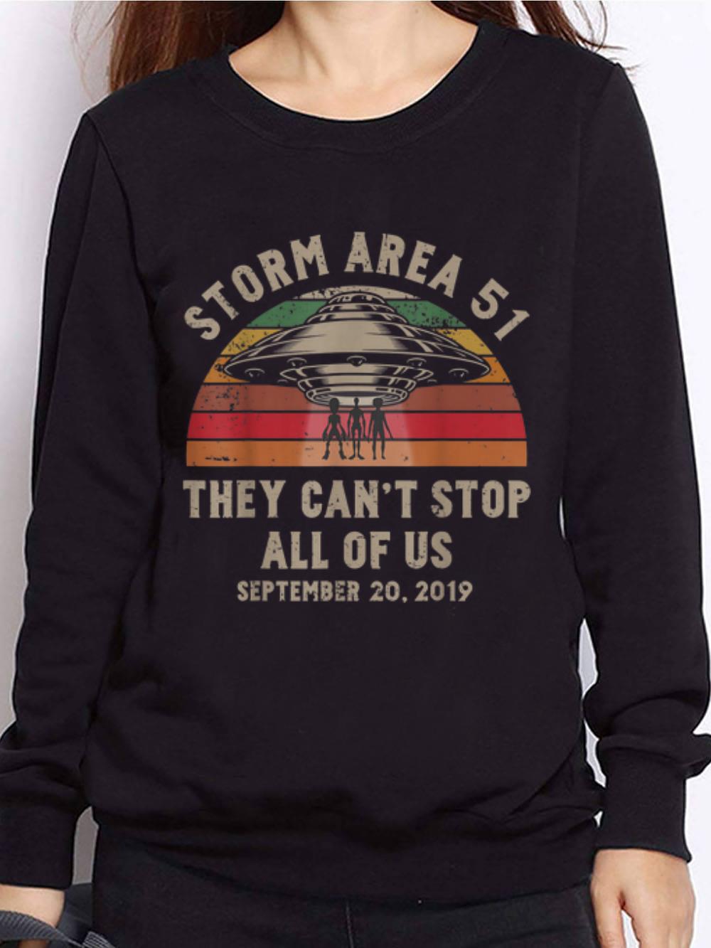 Awesome September 20 2019 Storm Area 51 Ufo Alien Vintage hoodie
