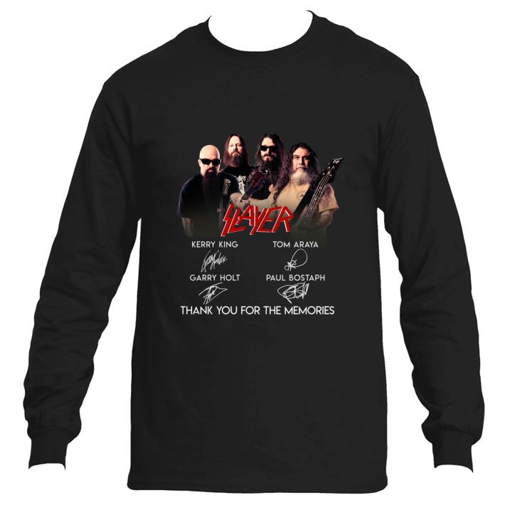 Awesome Slayer signatures thank you for the memories shirt