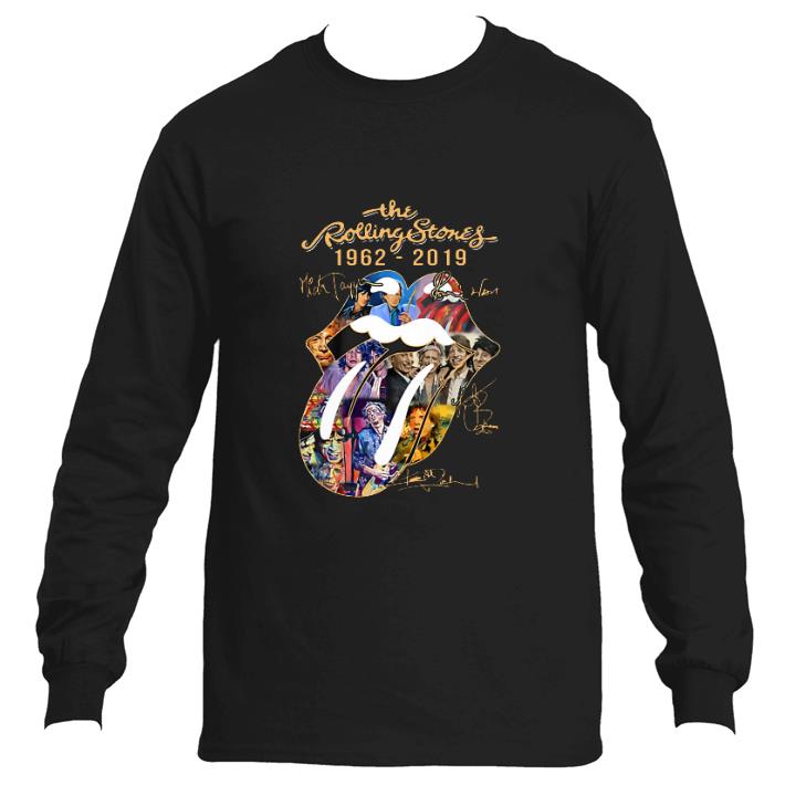 Awesome The Rolling Stones 1962-2019 Mick Jagger Ronnie Wood signatures shirt