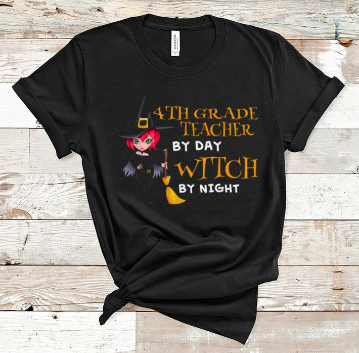 Beautiful 4th Grade Teacher Funny Witch Halloween Costume Gift shirt