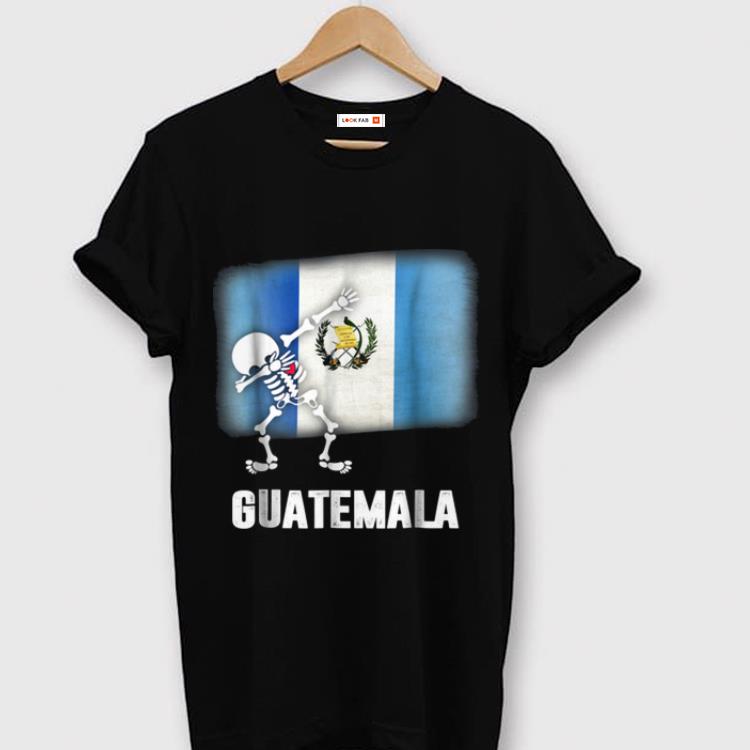 Beautiful Dabbing Skeleton Guatemala Flag Halloween shirt