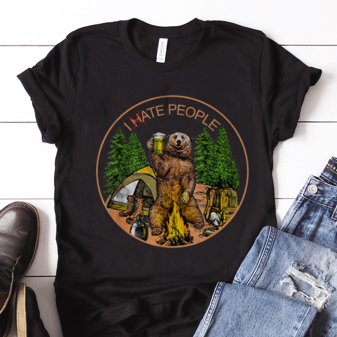  Best price I hate people I eat people Bear Camping shirt