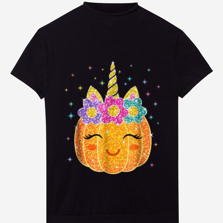 Funny Cute Unicorn Pumpkin Halloween Thanksgiving shirt