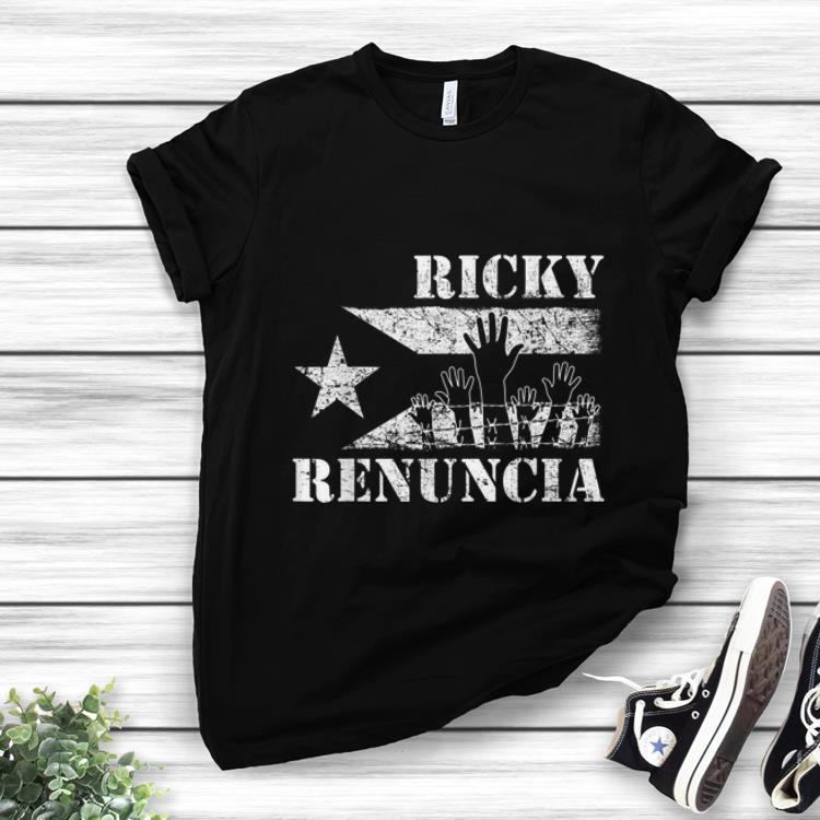 Funny trend Ricky Renuncia Bandera Negra Puerto Rico Flag shirt