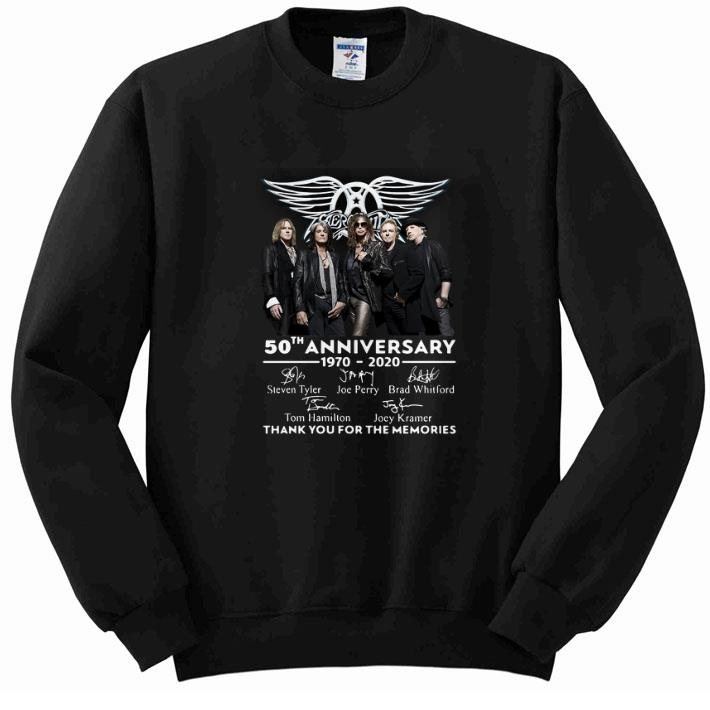 Hot Aerosmith 50th anniversary 1970-2020 thank you for the memories shirt