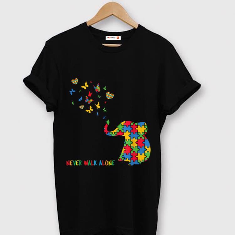 Hot Autism Awareness Elephant Never Walk Alone shirt