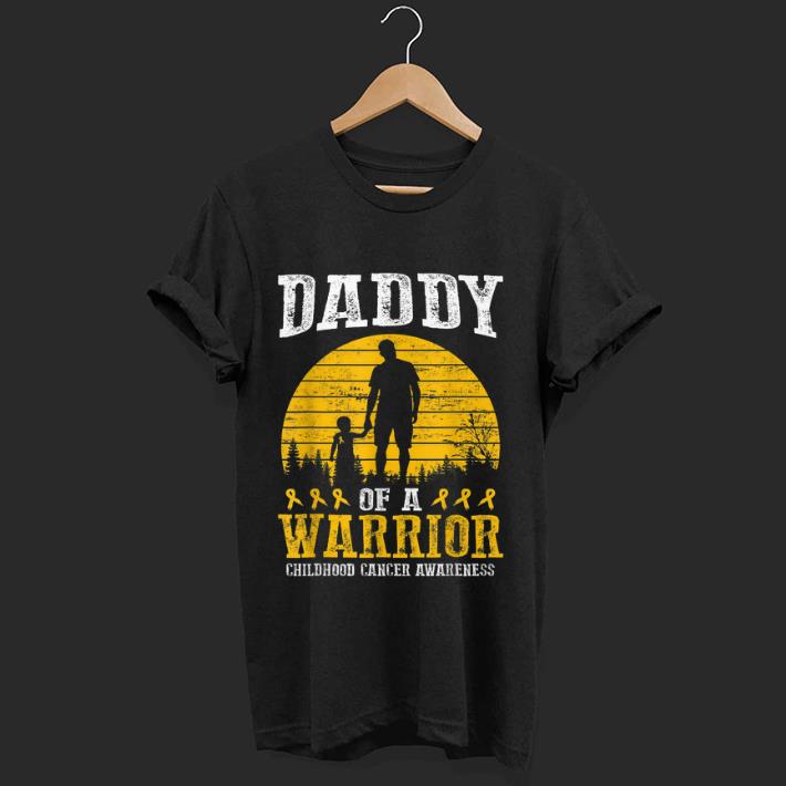 Hot Daddy Of A Warrior Childhood Cancer Awareness shirt