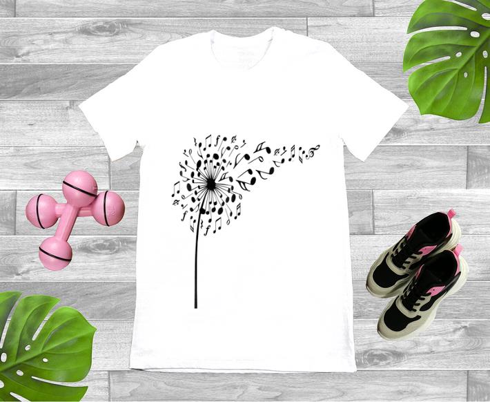 Hot Dandelion I love my flower note music shirt