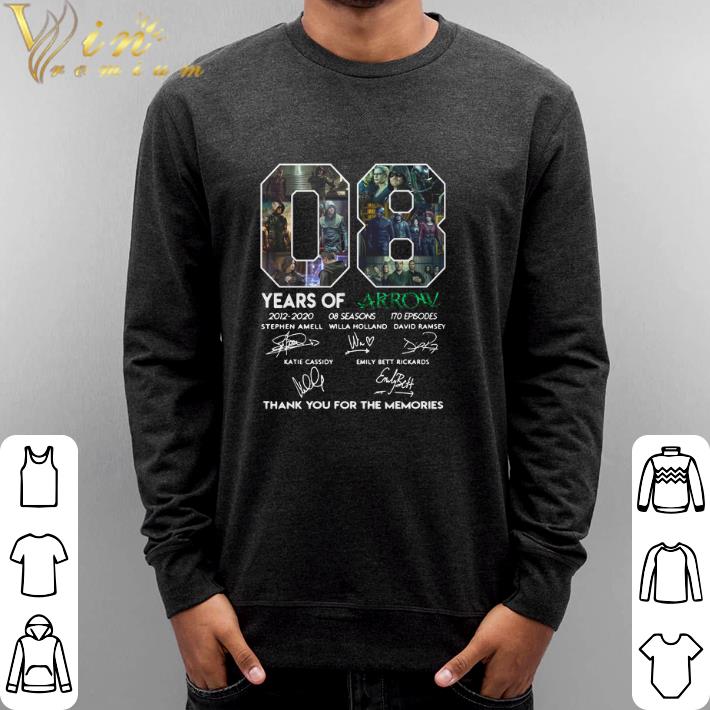 Nice 08 years of Arrow signatures thank you for the memories shirt 6 Nice 08 years of Arrow signatures thank you for the memories shirt