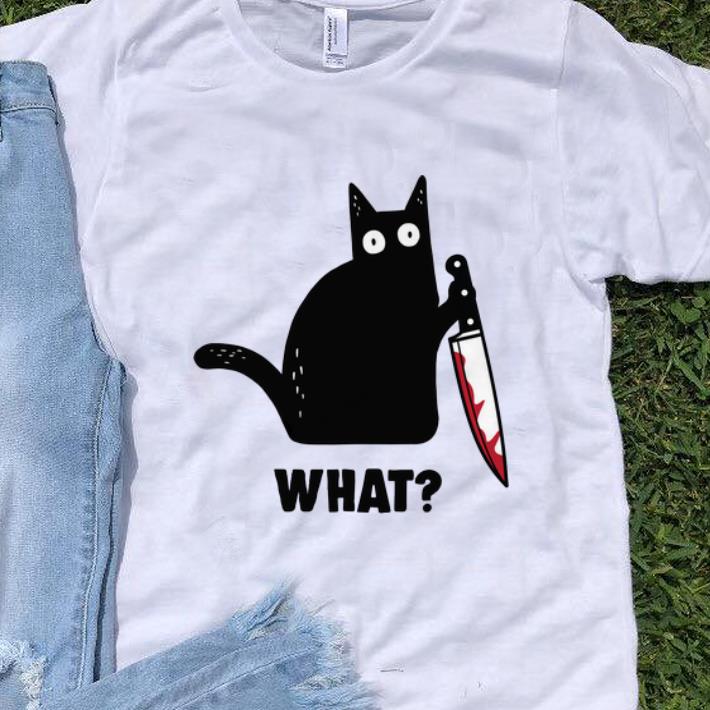 Nice Cat What Murderous Black Cat With Knife shirt
