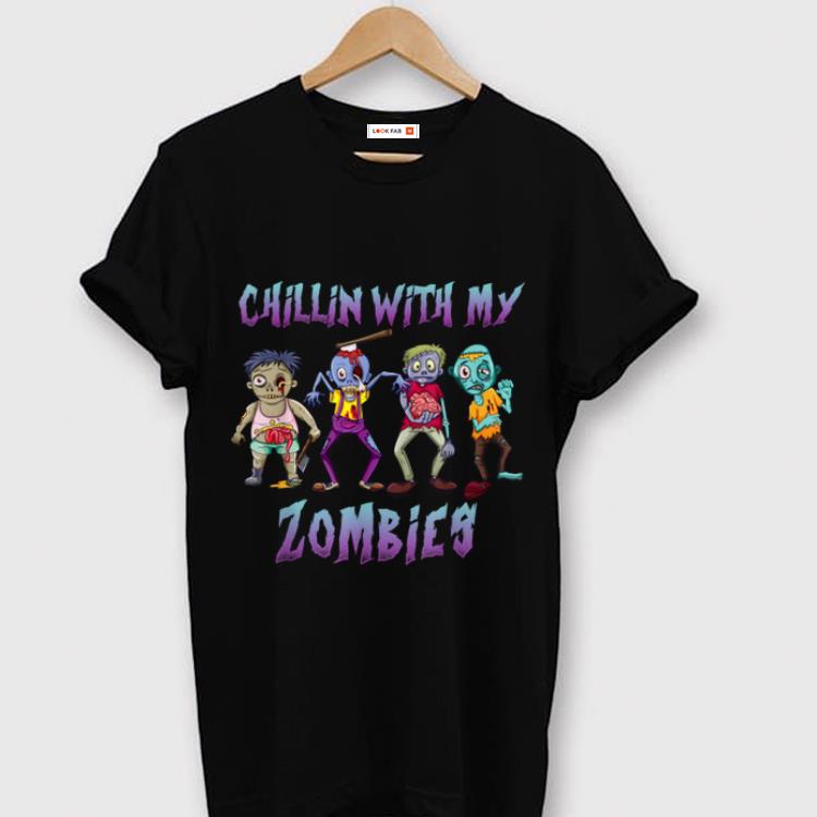 Nice Chillin With My Zombies Halloween Boys Kids Funny shirt