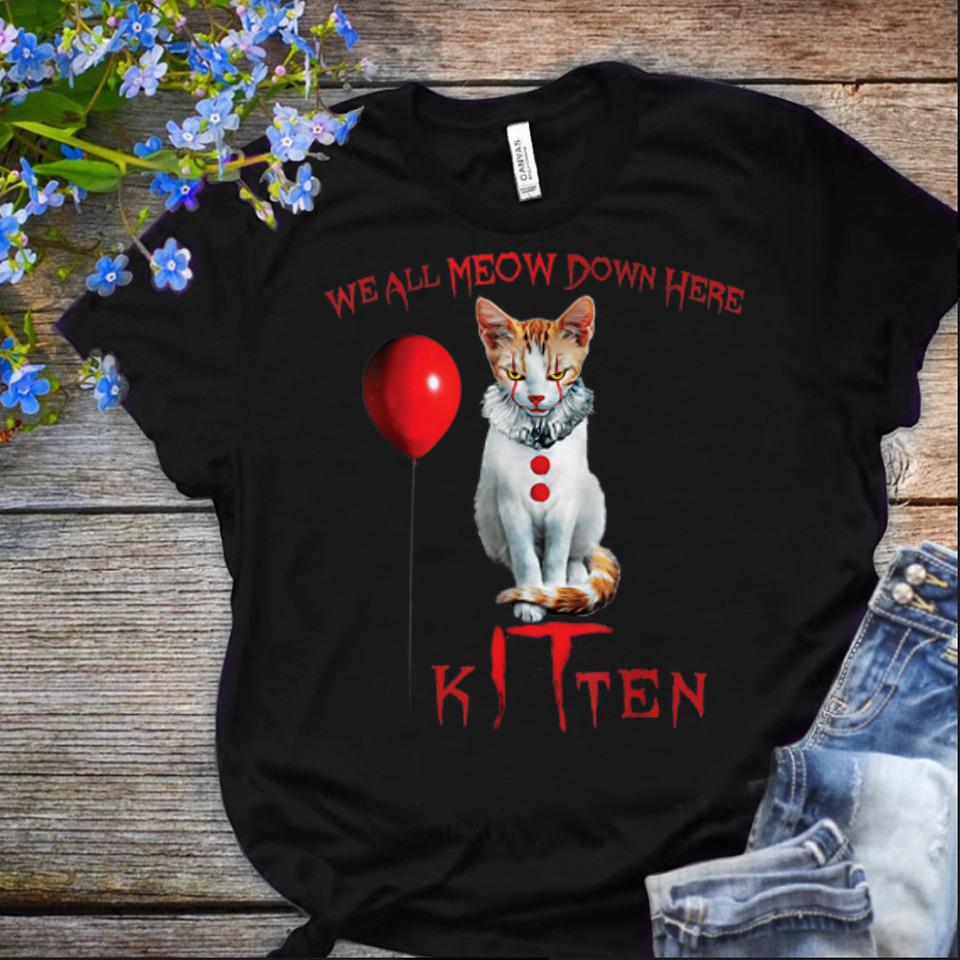  Offcical We All Meow Down Here Kitten Horror shirt