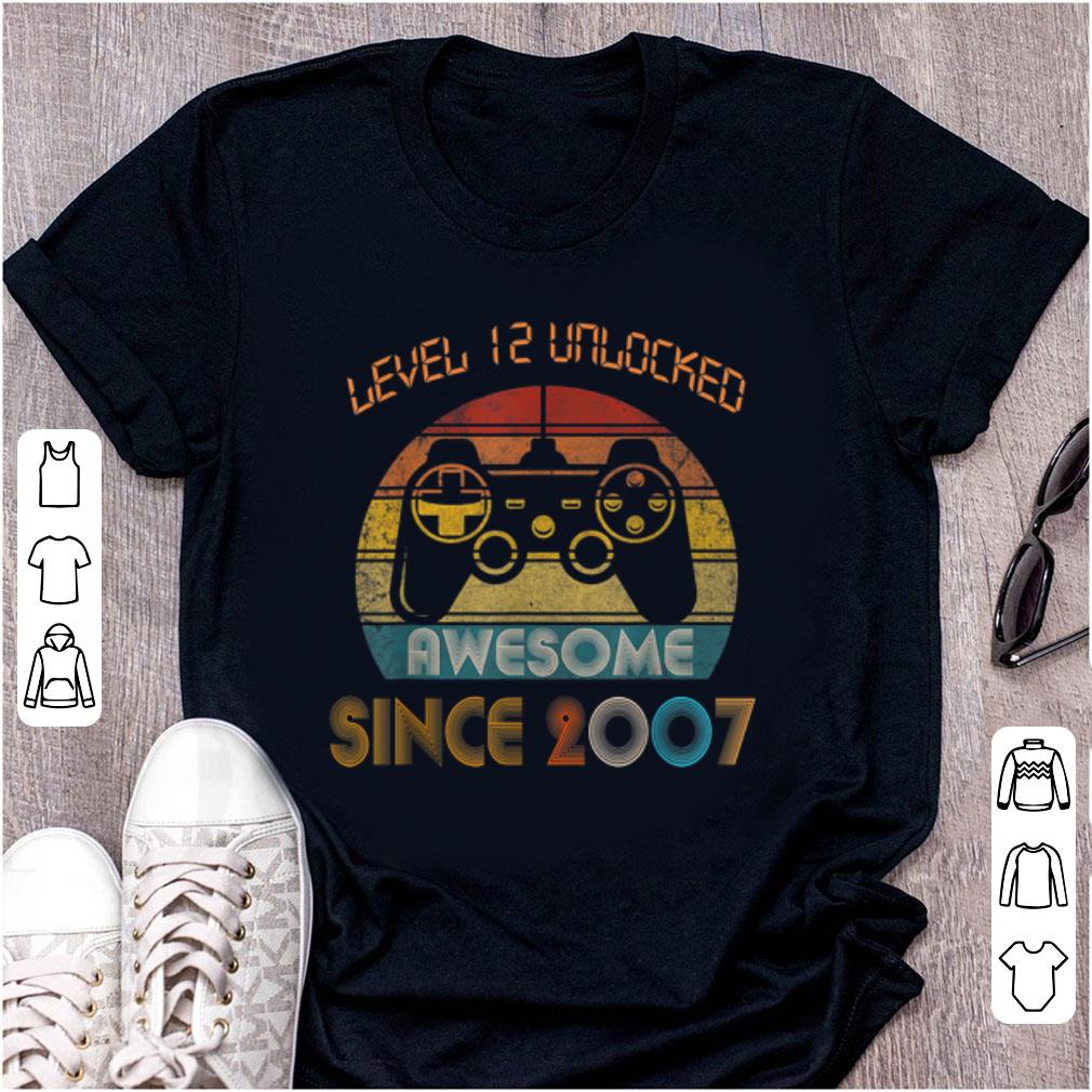 Official Level 12 Unlocked Awesome Since 2007 Vintage shirt
