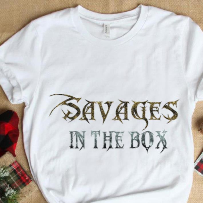 Official Savages In The Box Metal Macabre Font shirt