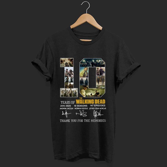 Original 10 Years Of The Walking Dead Thank You For The Memories Signature shirt