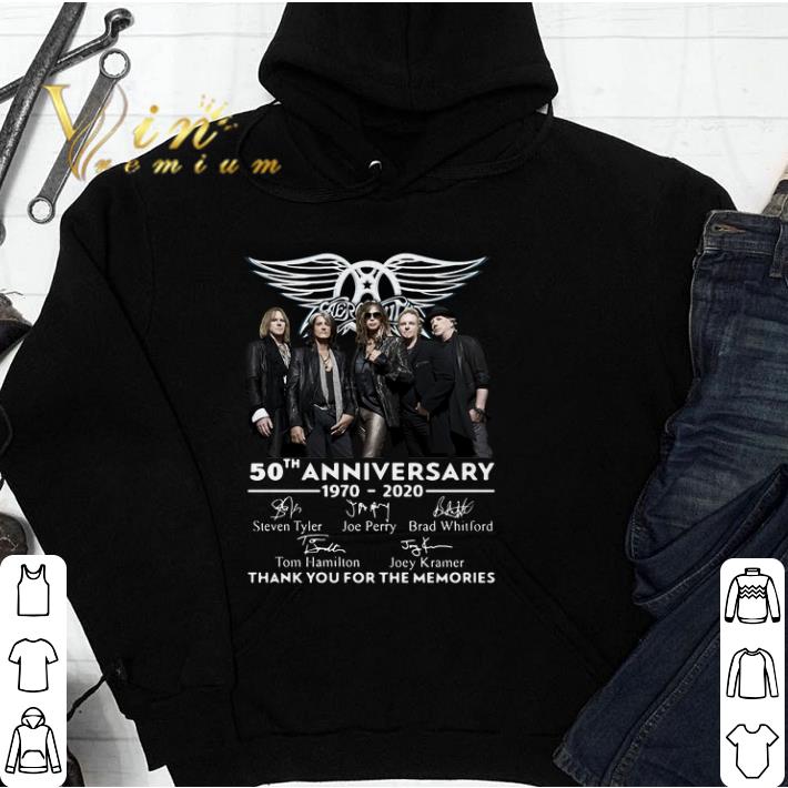 Original Aerosmith 50th anniversary 1970-2020 thank you for the memories shirt