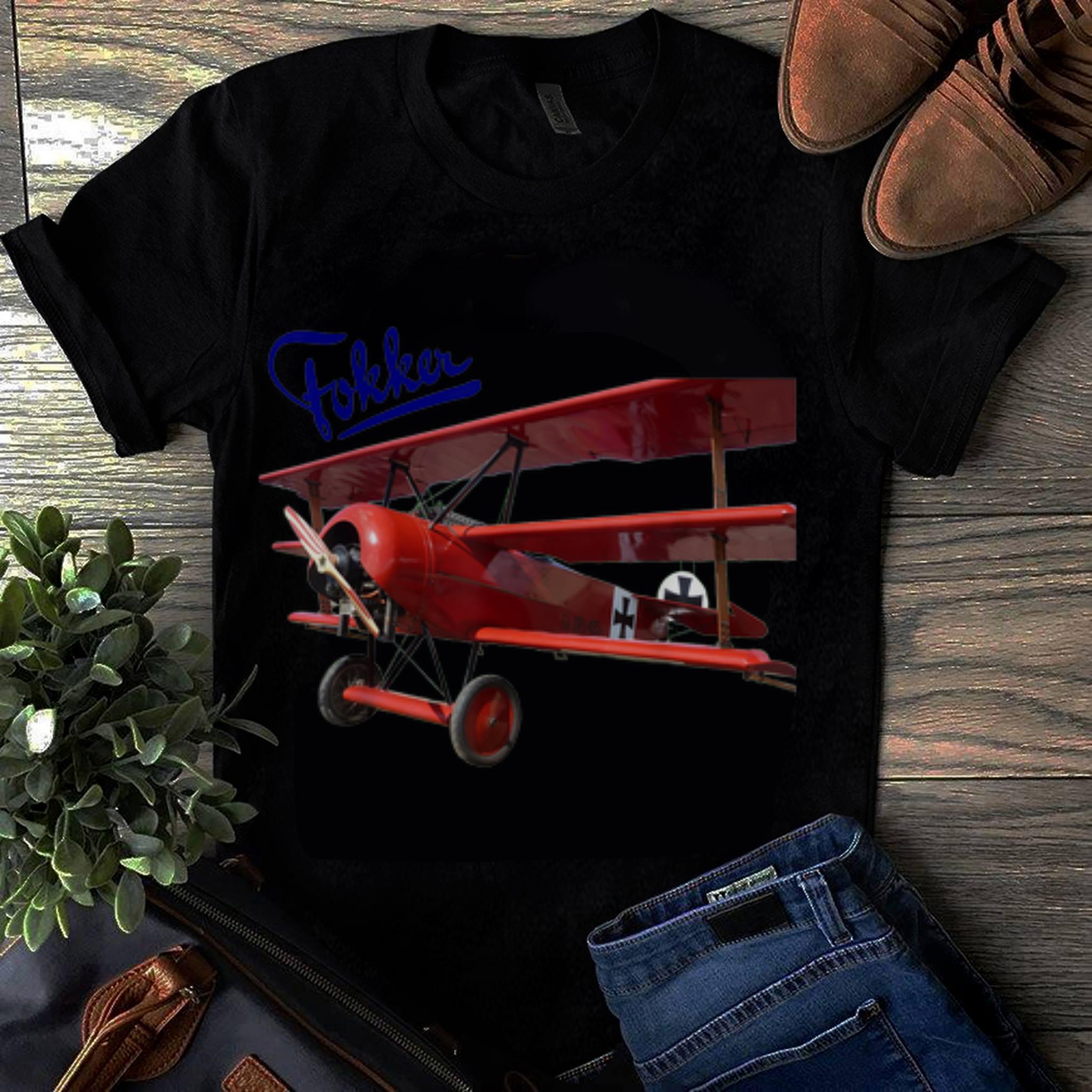  Original Aircraft Fokker D3 Triplane WW1 Red Baron shirt
