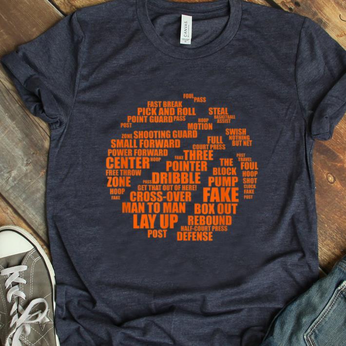 Original Basketball Terms Motivational Word Cloud shirt