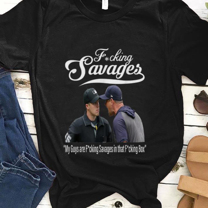  Original Fucking Savages My Guys Are Savages In That Box New York Yankees Aaron Boone shirt