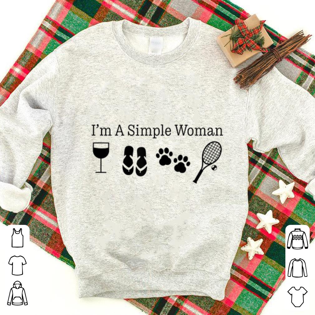 Original I'm A Simple Woman Wine Flip Flops Dog Paw Tennis shirt