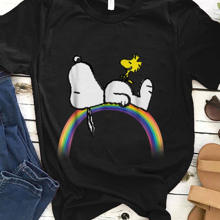  Original Peanuts Snoopy Woodstock rainbow shirt