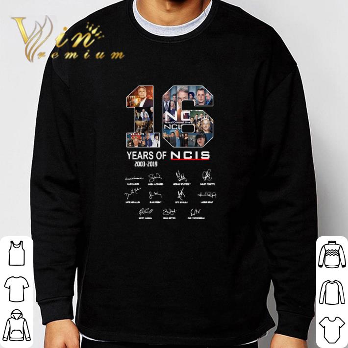 Premium 16 Years Of NCIS 2003 2019 signatures shirt