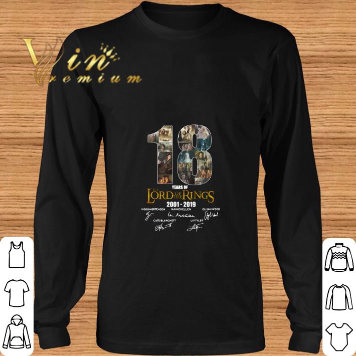 Premium 18 Years Of The Lord Of The Rings 2001-2019 signatures shirt