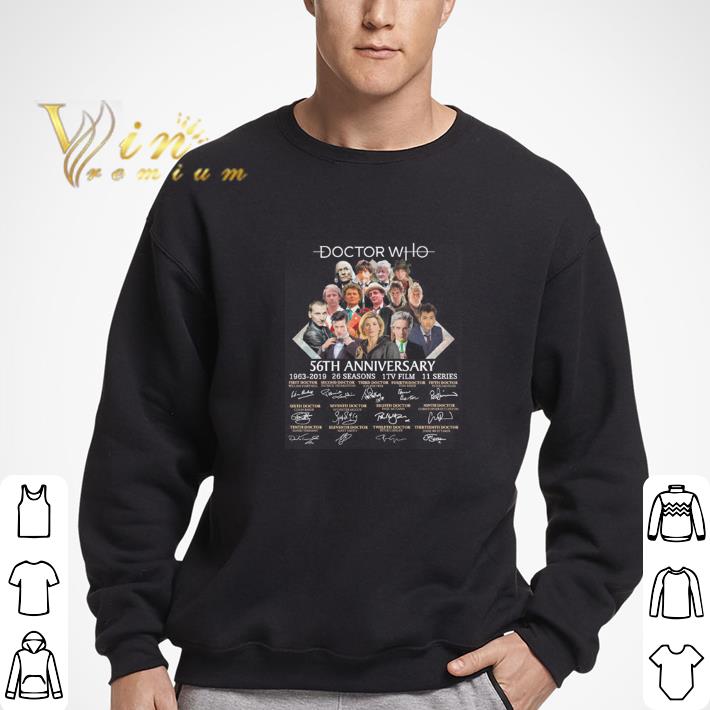 Premium Doctor Who 56th anniversary 1963-2019 signatures shirt 6 Premium Doctor Who 56th anniversary 1963-2019 signatures shirt