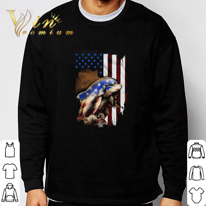 Premium Dolphin American flag 4th of july shirt
