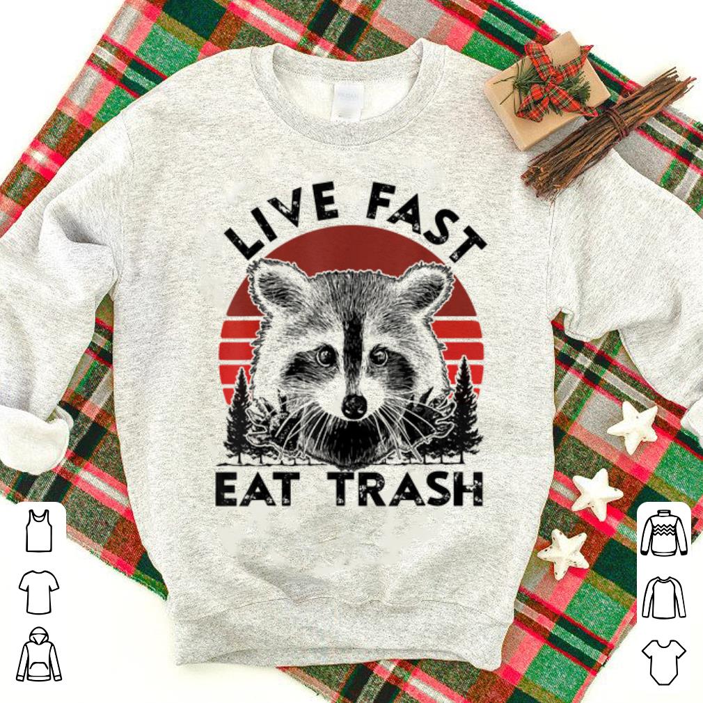 Premium Live Fast Eat Trash Raccoon Sunset shirt