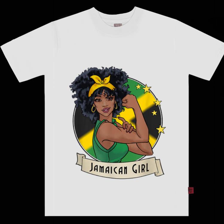  Premium Strong Girl Jamaican Flag shirt