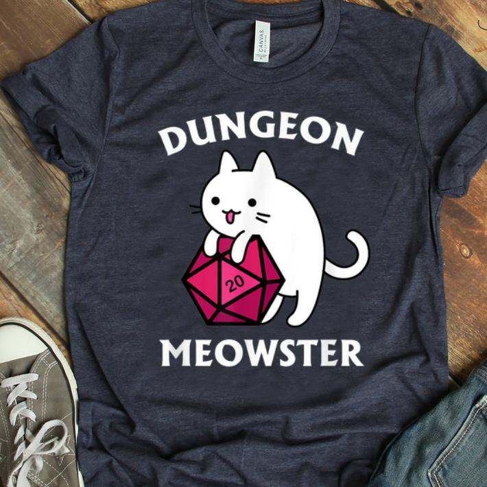 Pretty Dungeon Meowster DnD Gamer Cat D20 shirt