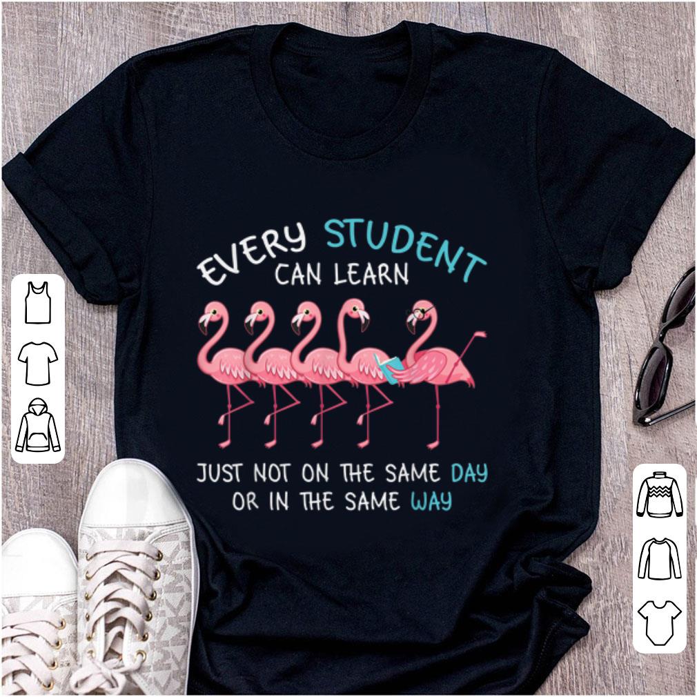 Pretty Every Student Can Learn Just Not On The Same Day Or in The Same Way Flamingo shirt