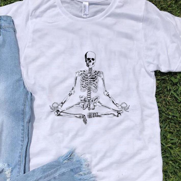 Pretty Halloween Meditating Skeleton Yoga shirt