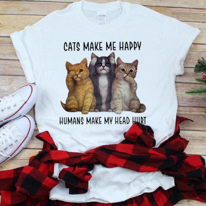 Three Cats Make Me Happy Humans Make My Head Hurt