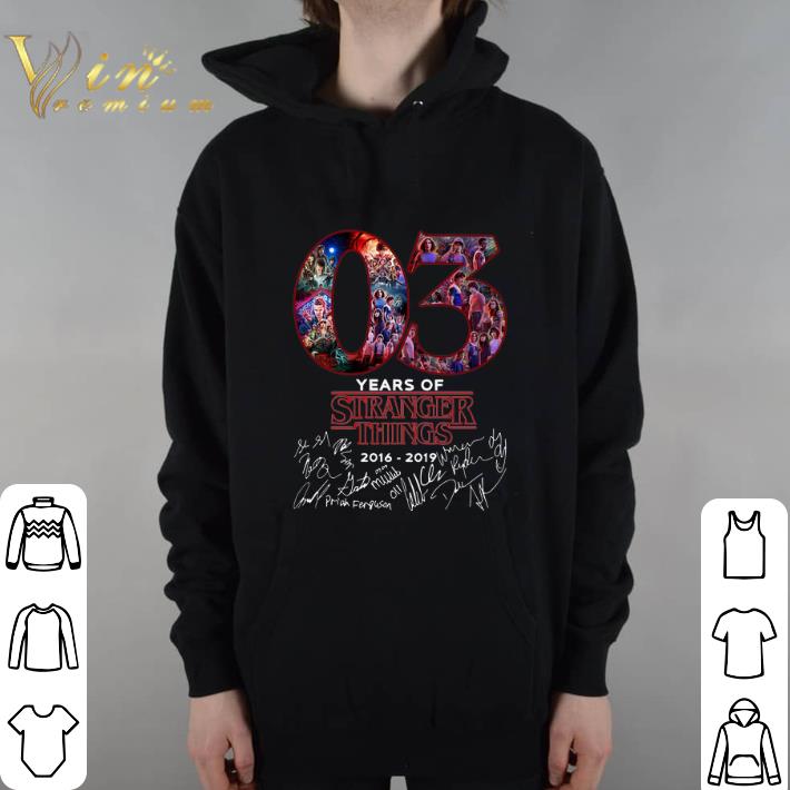 Top 03 Years Of Stranger Things 2016-2019 signatures shirt