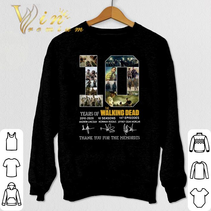 Top 10 Years of The Walking Dead 2010-2020 signatures shirt