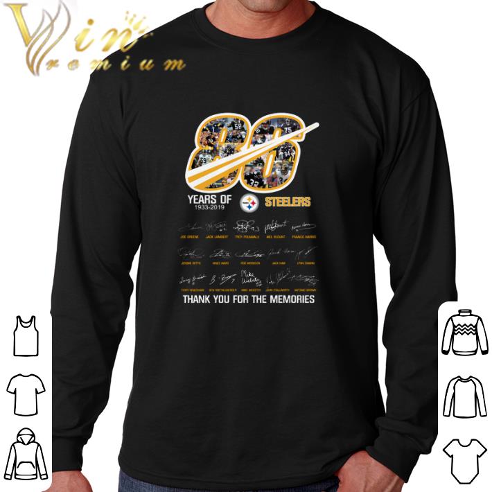 Top 86 years of 1933-2019 Steelers thank you for the memories shirt